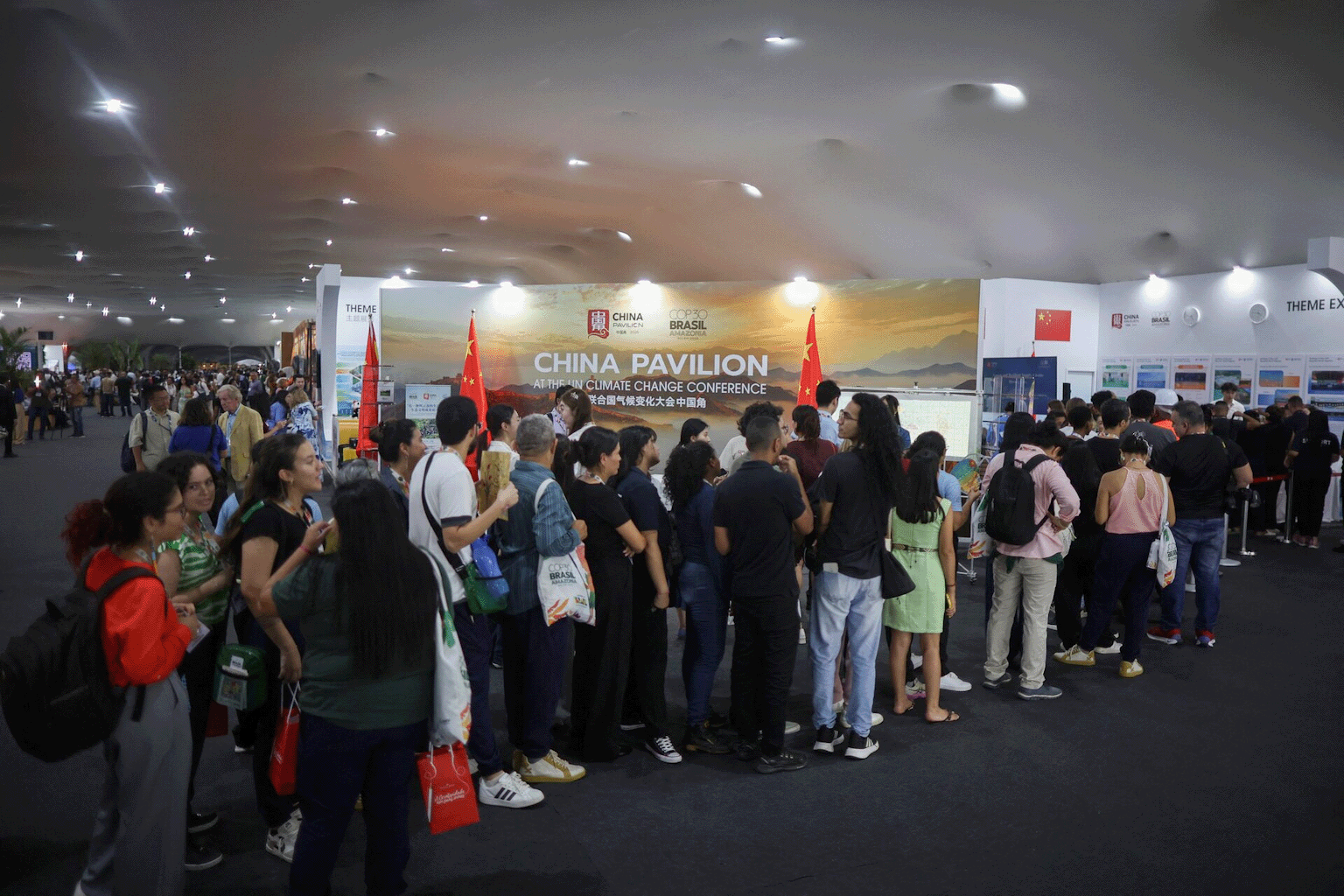 A Queue forming at COP30 in Belém, Brazil to the Chinese Pavillion